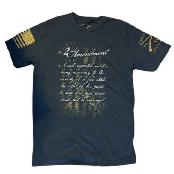 Grunt Style Navy 2nd Amendment Graphic Tshirt-Size Medium - Picture 1 of 7